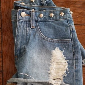 Distressed Denim Short Shorts